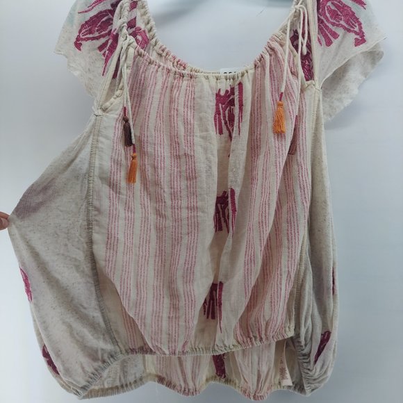 Free People Oversized Scoop Neck boho top size medium - Picture 2 of 10